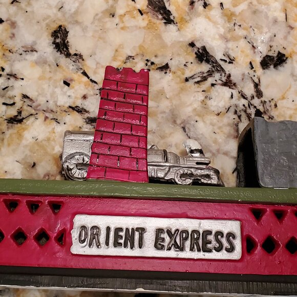 Cast Iron Orient Express Mechanical Coin Bank VTG Collectible Whimsical VIDEO - Picture 10 of 16